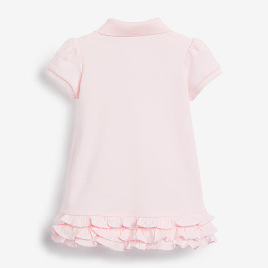 Girls' Knitted Short Sleeve Dress with collar