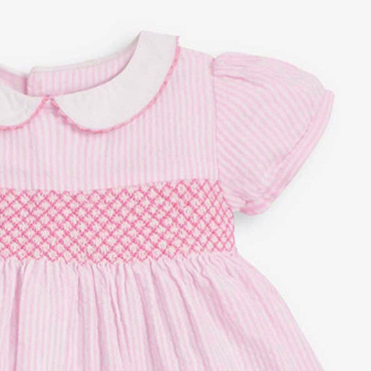 Girls Dress with smocking and Peter pan collar