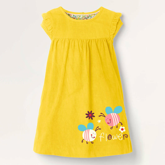 Girls Short Sleeve Bee Happy dress