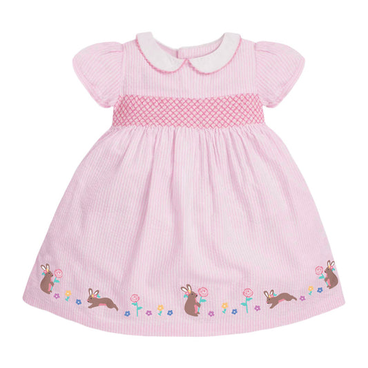 Girls Dress with smocking and Peter pan collar