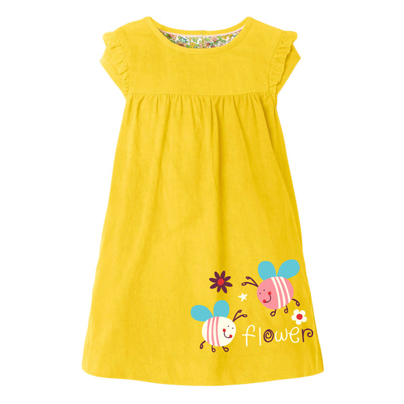 Girls Short Sleeve Bee Happy dress