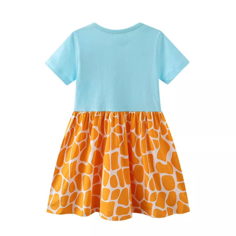 Girls' Giraffe Short Sleeve Dress