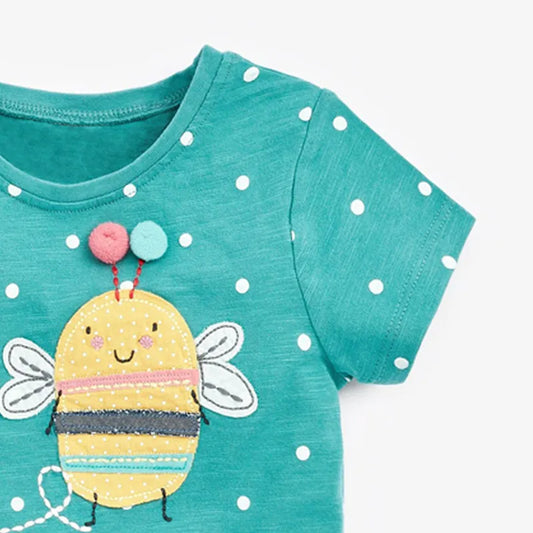 Girls' Cotton Short Sleeve Bees T-Shirt