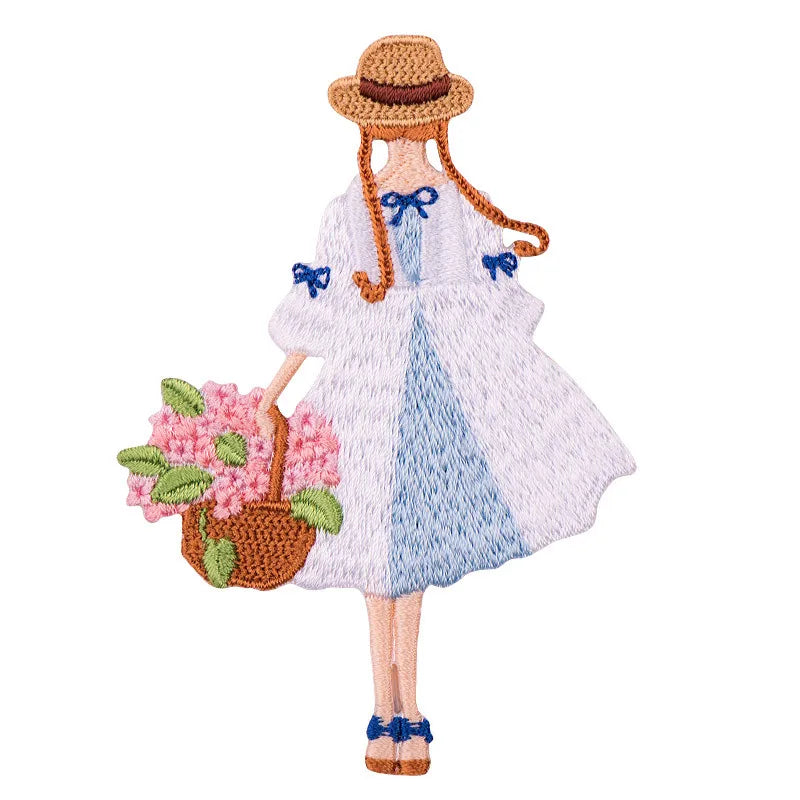 Flower Girl Iron On Patch