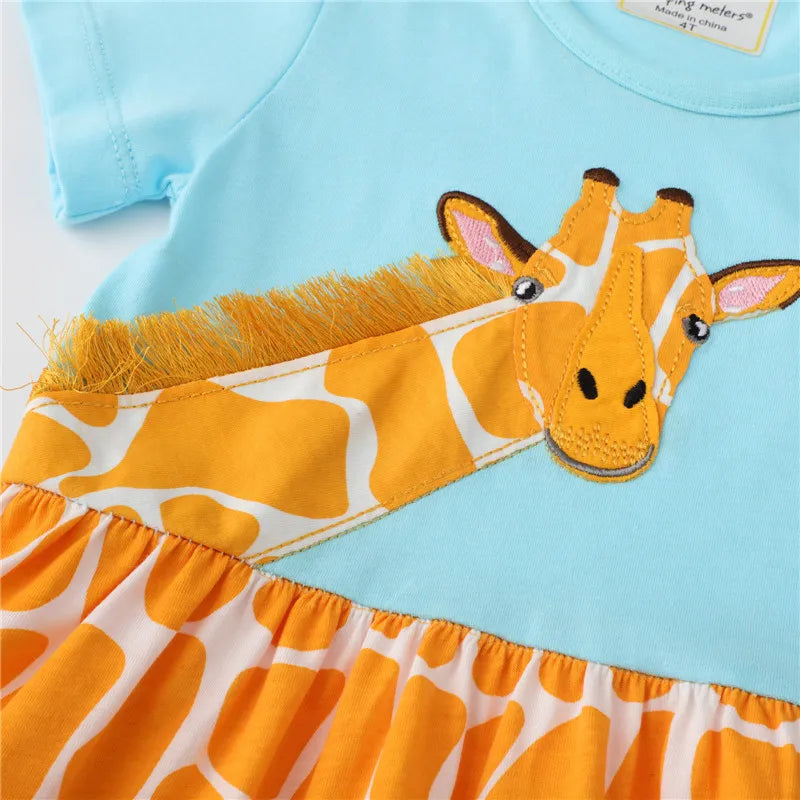 Girls' Giraffe Short Sleeve Dress