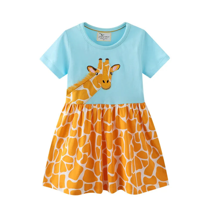 Girls' Giraffe Short Sleeve Dress