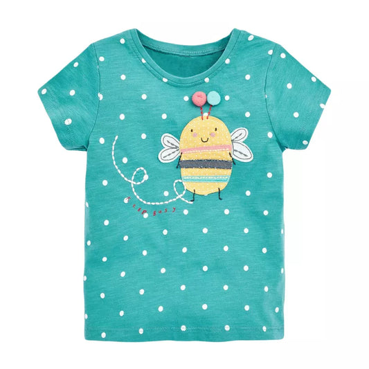 Girls' Cotton Short Sleeve Bees T-Shirt