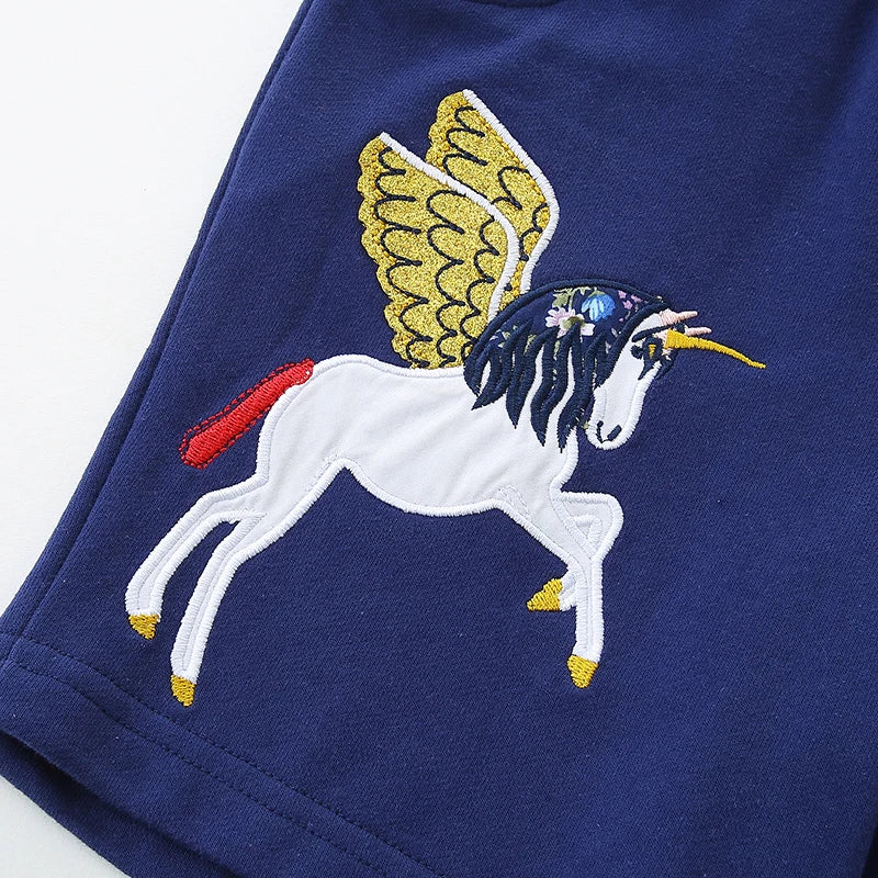 Girls Shorts - Prancing Unicorn