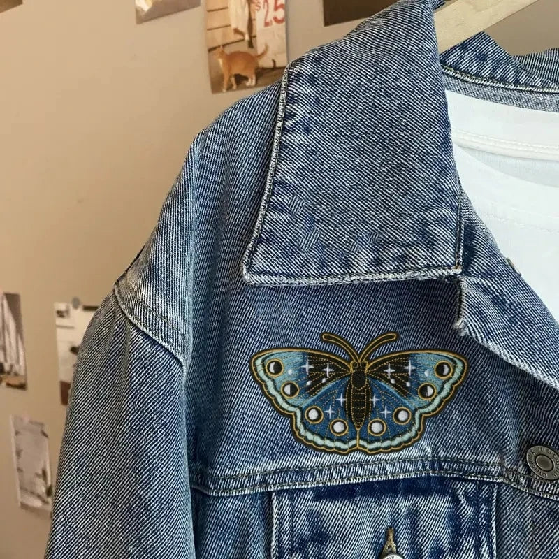 Midnight Blue Butterfly Iron-on Patch (1 unit)