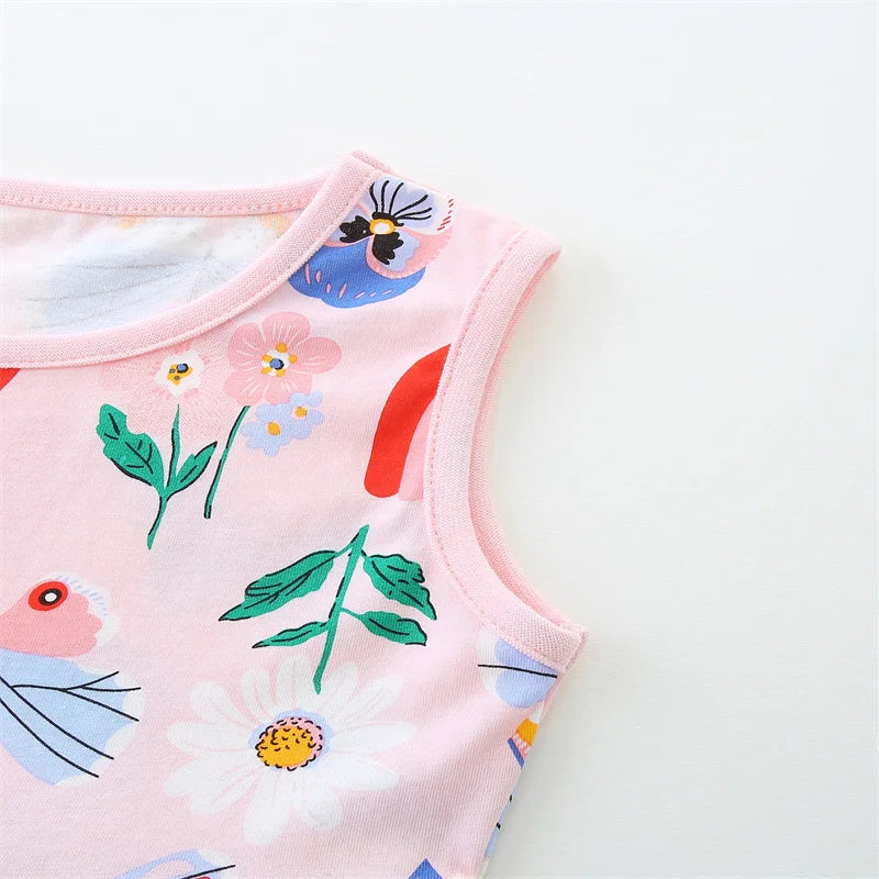 Girls Rainbow garden sleeveless dress