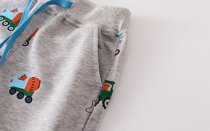 Shorts with allover vehicle print