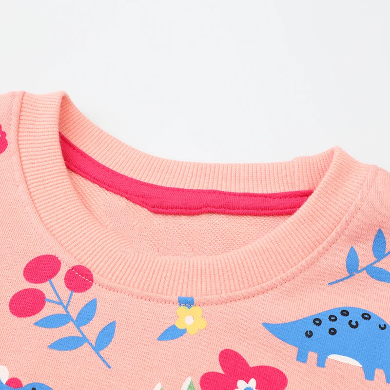 Girls LS Sweatshirts Dinosaur Print