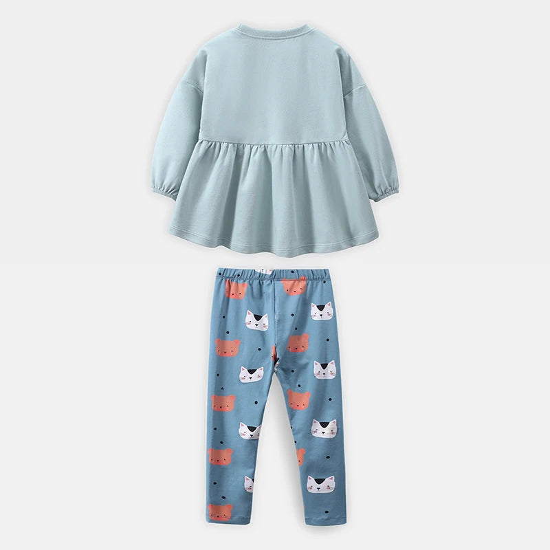Girls LS Tee & Leggings Set - Kitty