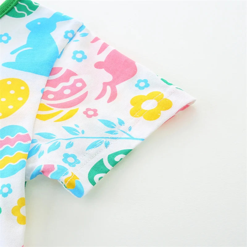 Girls Bunny Short Sleeve Summer Dress