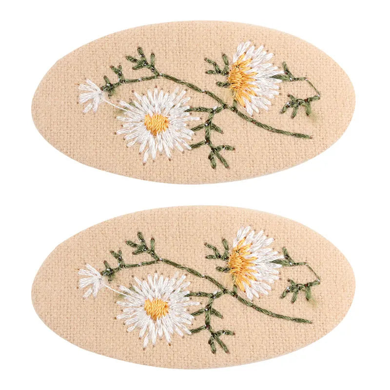 Embroidered Hair Clips