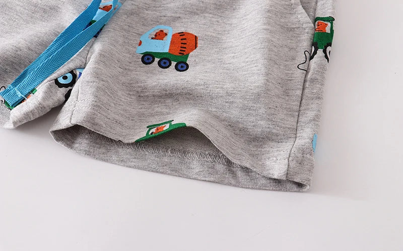 Shorts with allover vehicle print