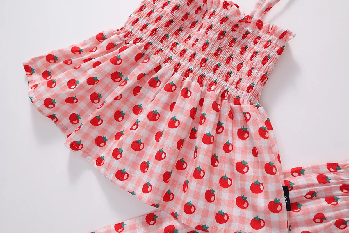 Girls 2 Piece Strawberry Sling Set