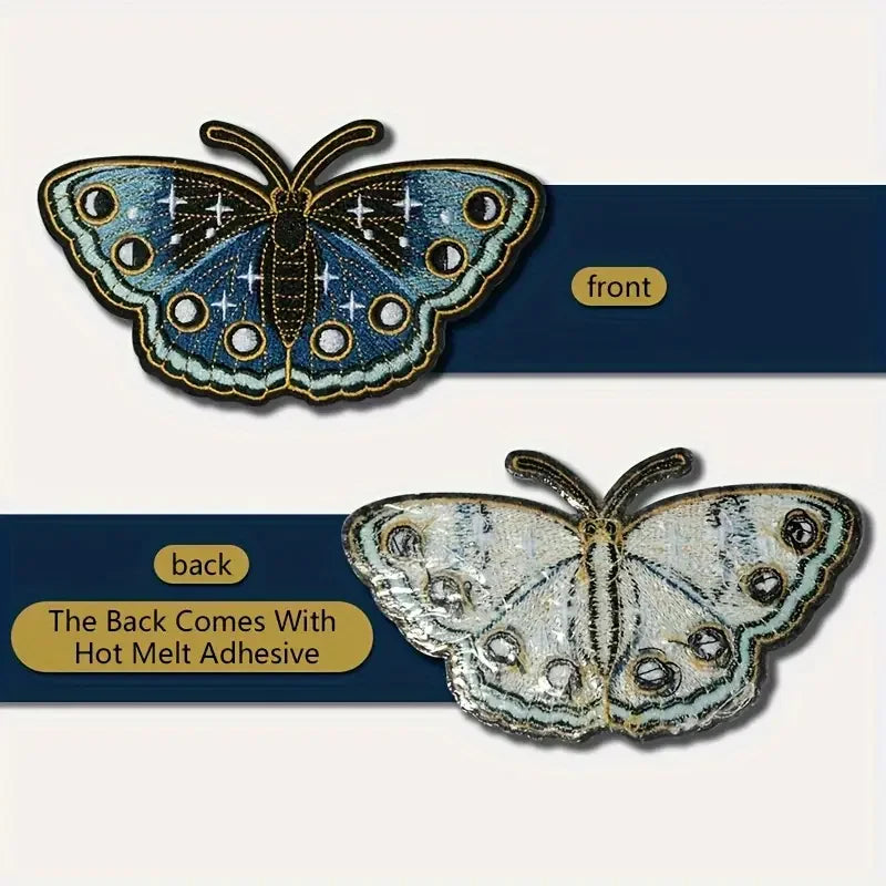 Midnight Blue Butterfly Iron-on Patch (1 unit)