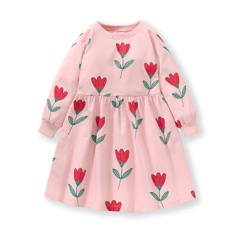 Girls Layered Long sleeve Skater Dress