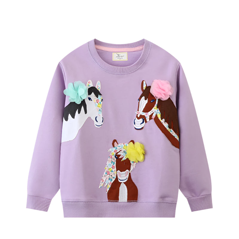 Girls Sweatshirts - Horsing around