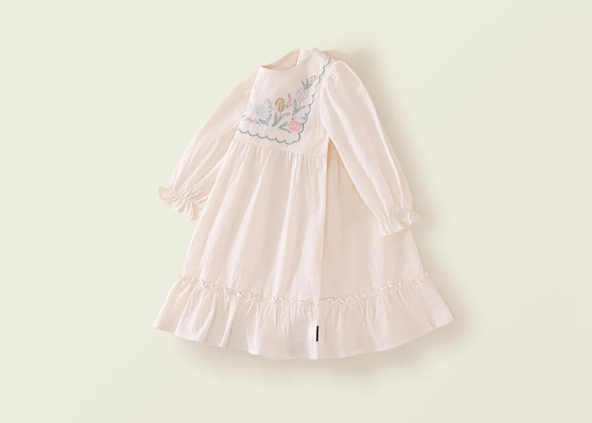 Girls Delicate Flowers Princess Dress