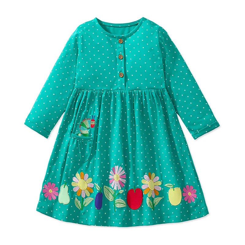 Girls Long Sleeve Polka, Fruits & Flowers