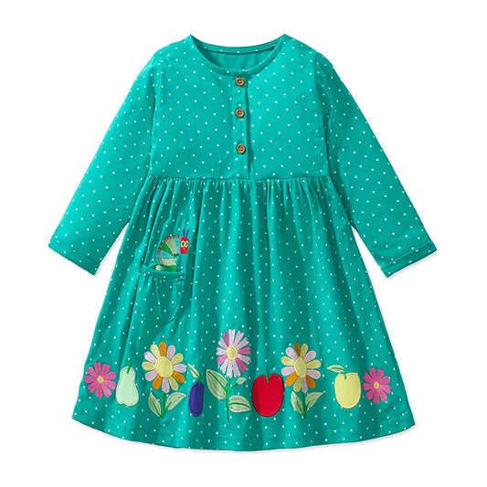 Girls Long Sleeve Polka, Fruits & Flowers