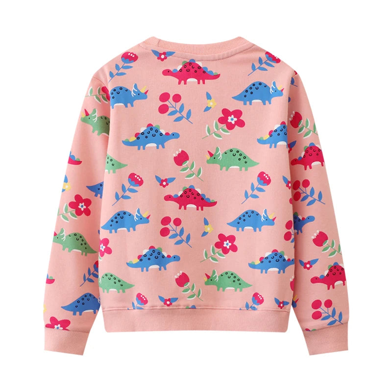 Girls LS Sweatshirts Dinosaur Print