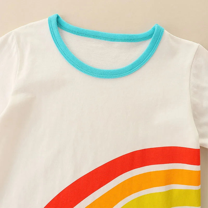 Rainbow Print Ringer T Shirt