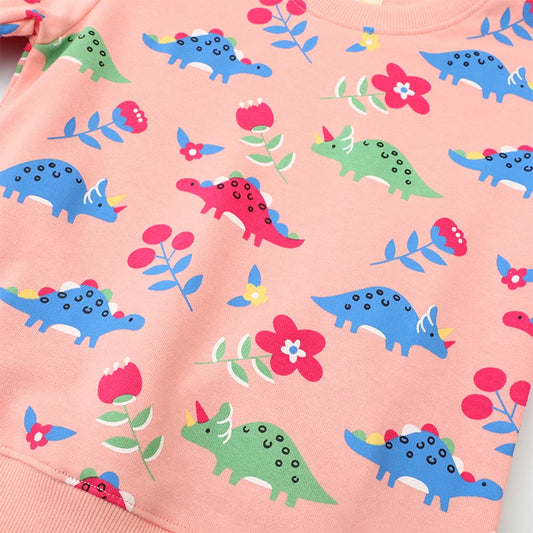 Girls LS Sweatshirts Dinosaur Print