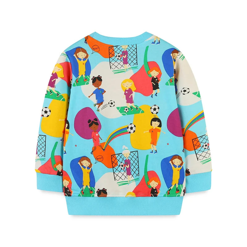 Girls Sweatshirt - Playing Football
