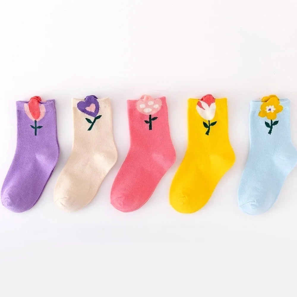 5 Pack Floral Ankle socks