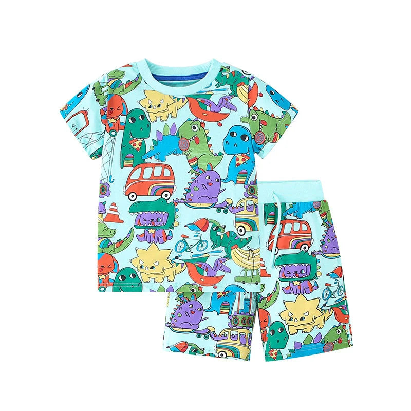Crazy Dino Short Sleeve T Shirt and Shorts