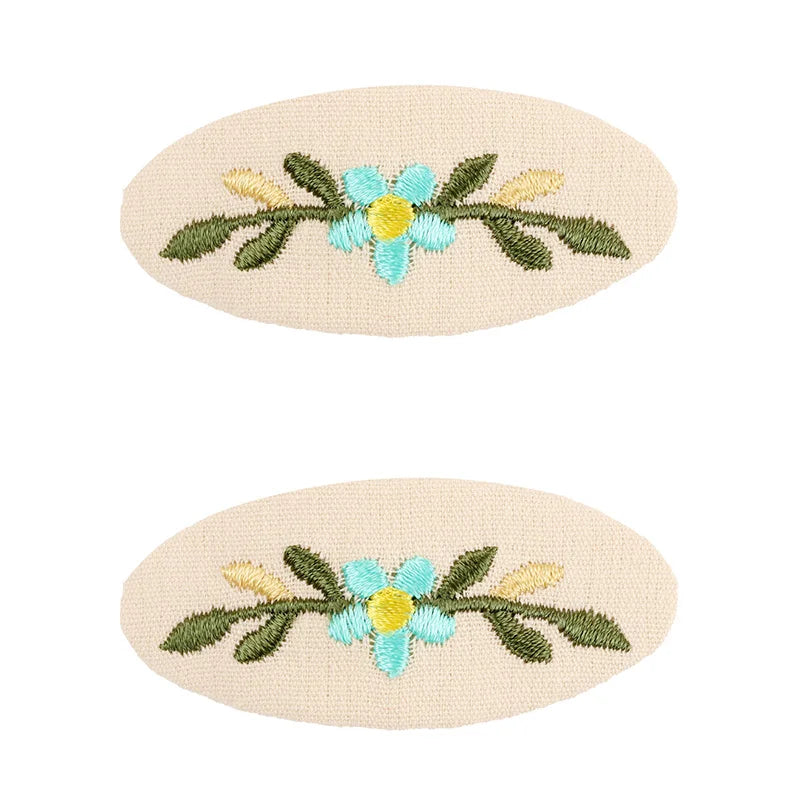 Embroidered Hair Clips