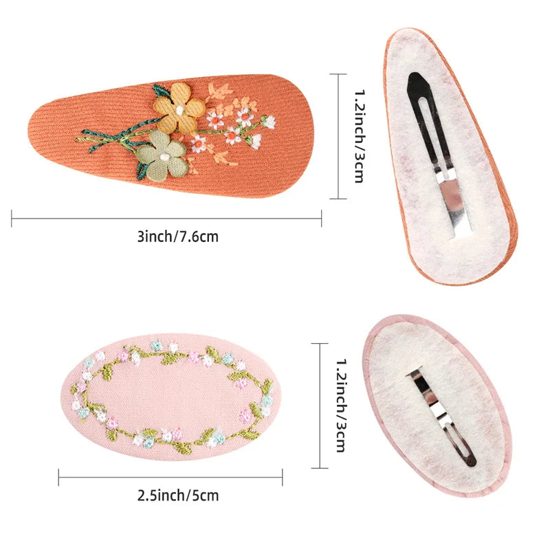 Embroidered Hair Clips