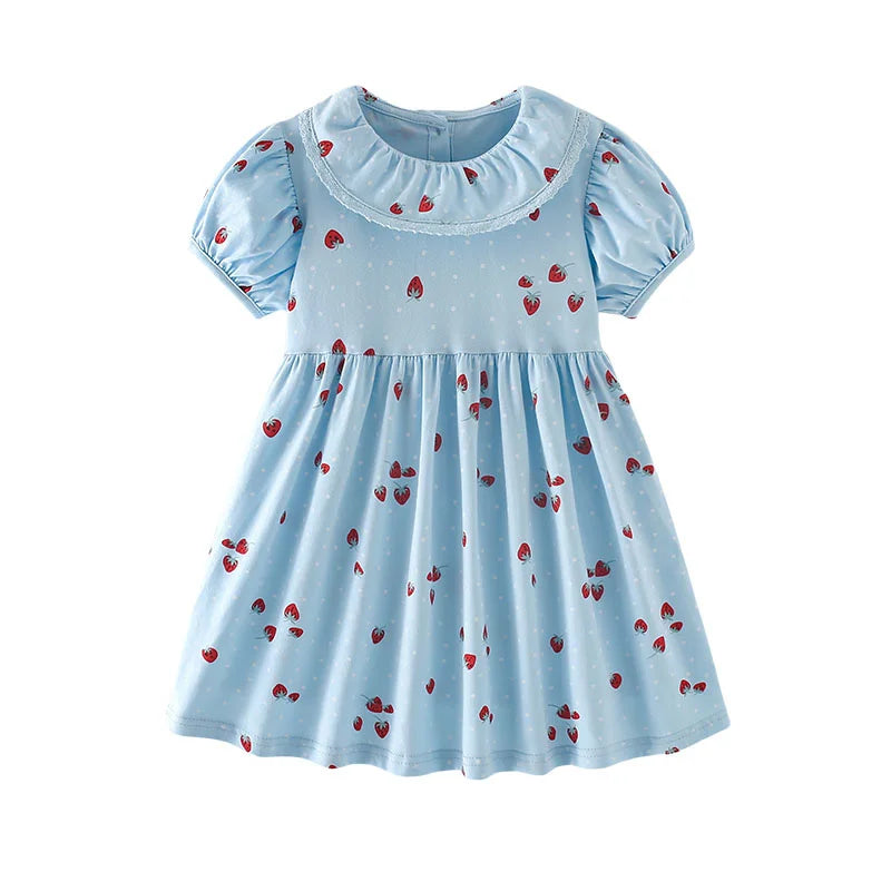 Ruffled Collar Strawberry Dress
