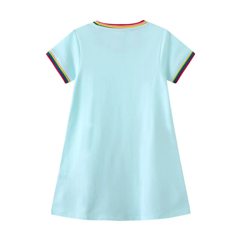 Girls Applique Short Sleeve Dress