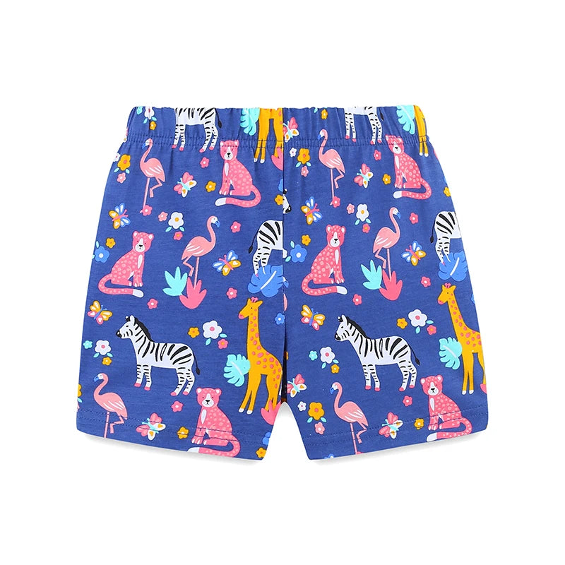 Girls Flutter Sleeve T Shirts and Shorts - Happy Lion