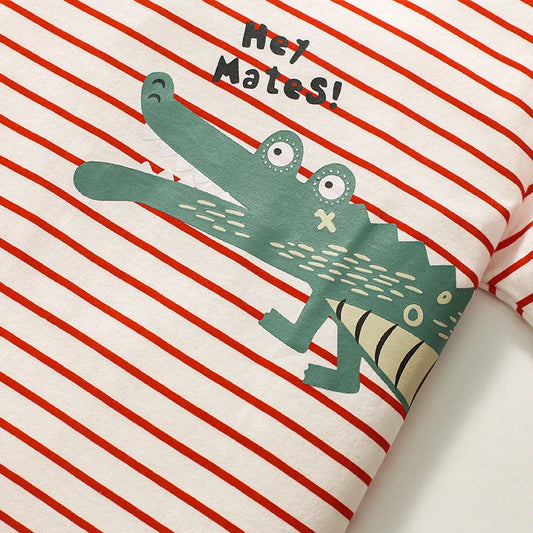 Crocodile Striped T Shirt