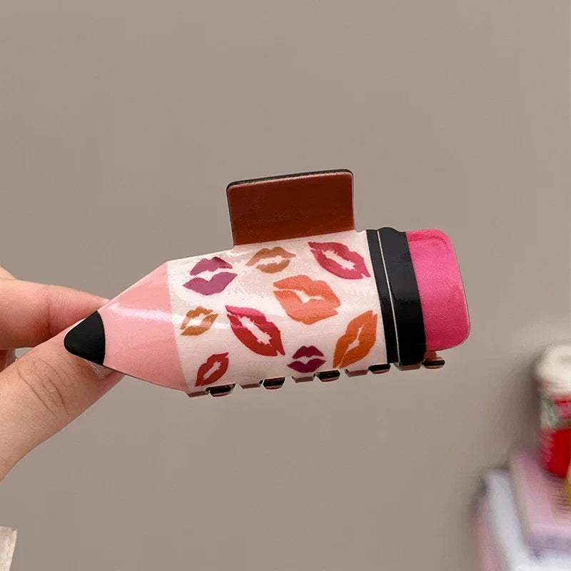 Acrylic Pencil Hair Claw Clips