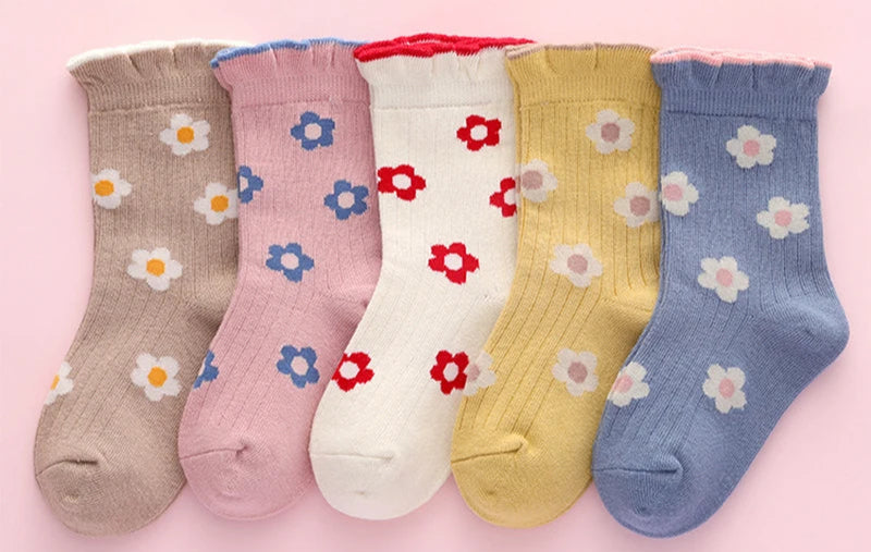 5 Pack Socks - Floral pops