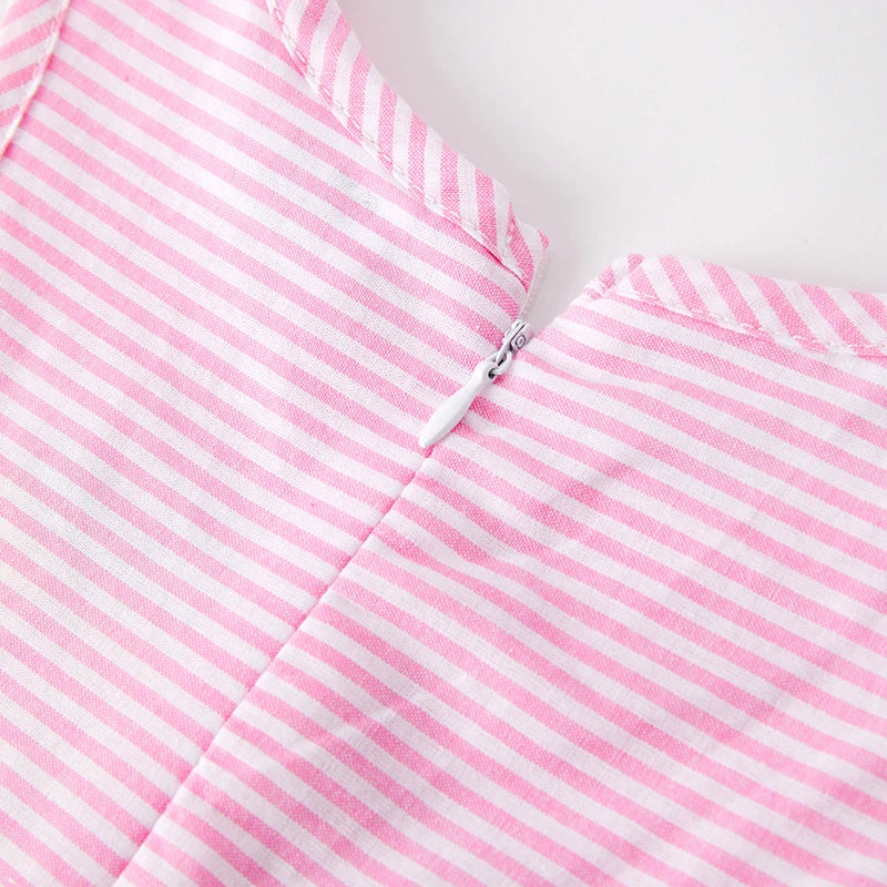 Strawberry Patch Striped Cotton Dress