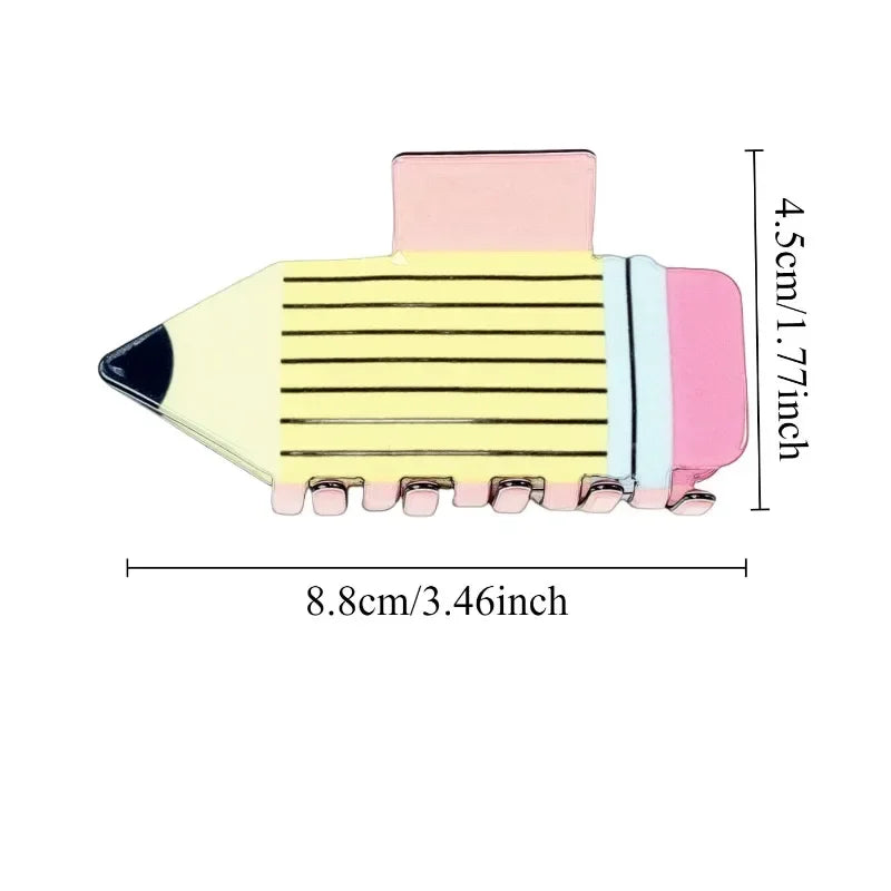 Acrylic Pencil Hair Claw Clips