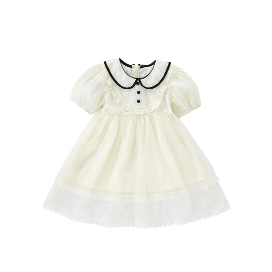 Girls SS Dressed up Collar Dress