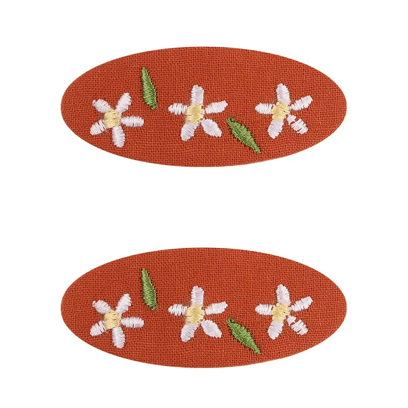 Embroidered Hair Clips