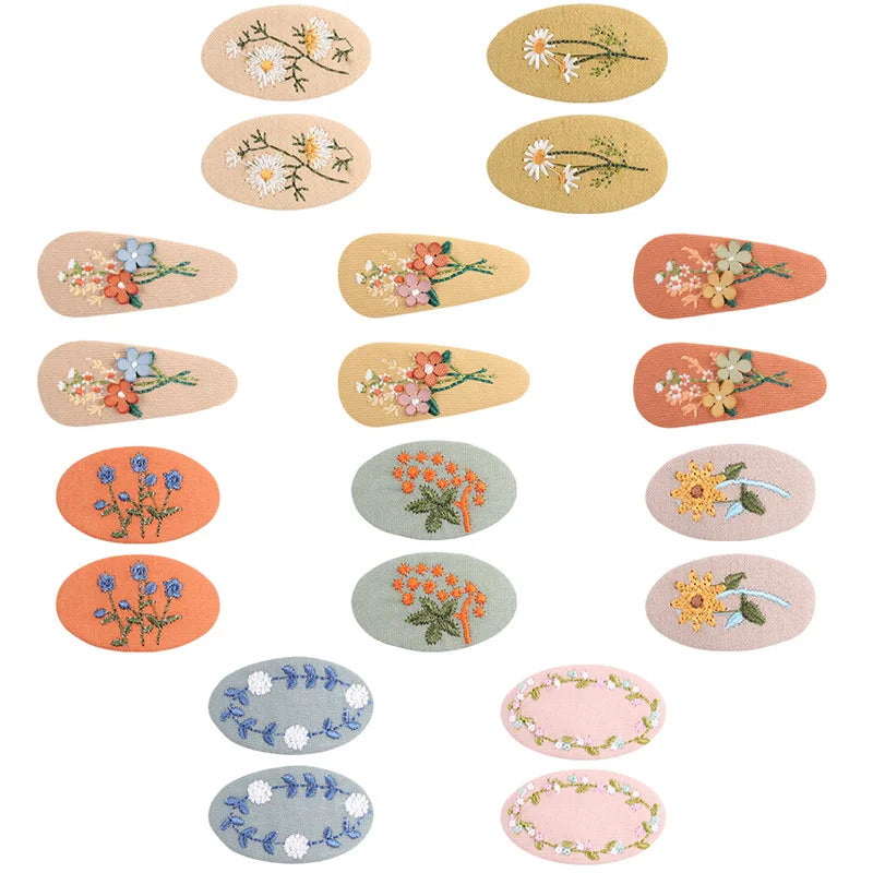 Embroidered Hair Clips