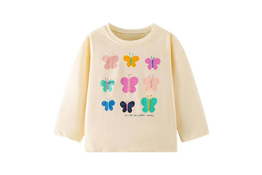 Girls Long Sleeve Butterfly T Shirt
