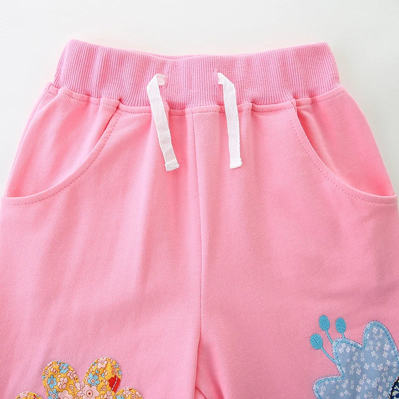 Girls Shorts - Floral Applique