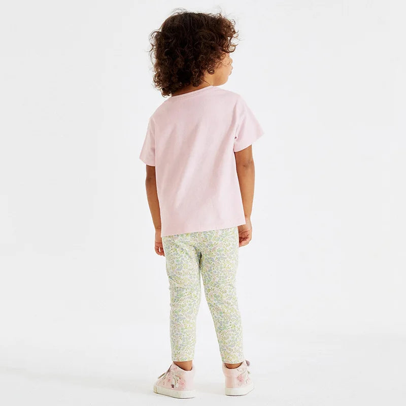 Girls SS T shirt Tops & Floral Leggings