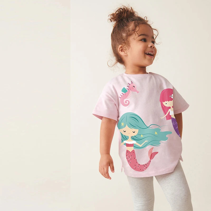 Girls SS T Shirt Tops & Mermaid Leggings